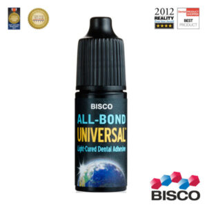 All Bond Universal BISCO Uniwersalny System Łączący VI Generacji. Oparty o Technologię Monomeru MDP! który Decyduje o jego Wyjątkowych Właściwościach. Jednoskładnikowy. Samowytrawiający. Wykorzystuje unikalny azotropowy roztwór wody i etanolu, aby pomóc w parowaniu wody i sprawić, że po aplikacji nie będzie żadnych jej pozostałości. Został tak zaprojektowany, aby być hydrofilny przed polimeryzacją, a hydrofobowy po polimeryzacji. Wysoka Siła Wiązania. pH>3. Znany jest z redukcji nadwrażliwości pozabiegowej. Zapewnia szczelne zamknięcie kanalików zębinowych. Może być stosowany w technikach Total-Etch, Self-Etch oraz Selective-Etch. Duża Butelka 6ml.