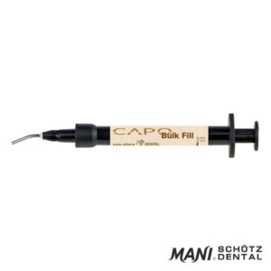 Capo Bulk Fill (Schutz Dental, Micerium) CERAMICZNY bez BIS-GMA! Półpłynny (gęsty) Kompozyt do Wypełnień w Zębach Trzonowych Typu " BULK". Do Pracy BEWARSTWOWEJ w Ubytkach Kl. I i II. Naświetlanie Warstw do 4mm. 77% Wypełniaczy! Minimalny Skurcz. Dopasowanie do Naturalnego koloru Zęba. Uniwersalny Zębinowy Odcień. Bardzo dobrze widoczny na RTG. Duża Strzykawka 2g.